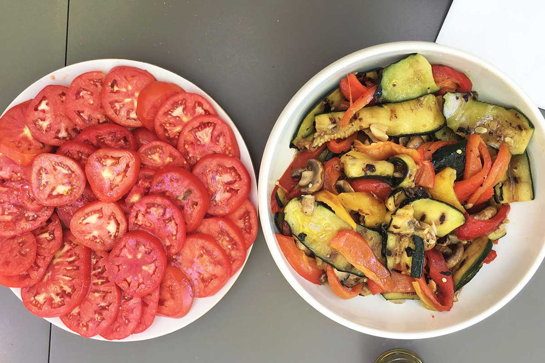 Gemüse Antipasti vom Grill mit Olivenöl - Masino Oliveoel